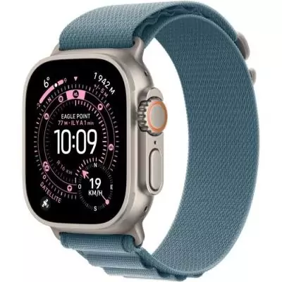 Montre Apple Watch Ultra 3 GPS + Cellular - Titanium Naturel - Bracelet Light Blue Alpine - Large