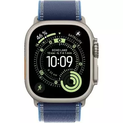 Apple Watch Ultra 3 GPS + Cellular Natural Titanium - Bleu/Bright Blue Trail Loop