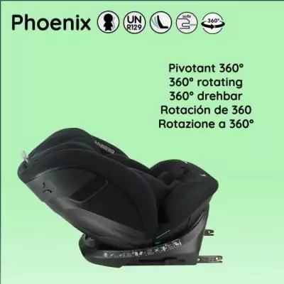 Siège auto isofix pivotant PhoeNIX - Groupe 0/1/2/3 - Noir