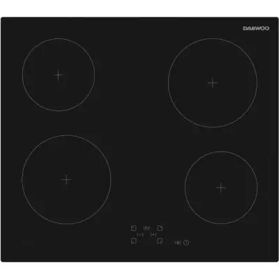 Plaque de cuisson vitrocéramique Daewoo 4 foyers 60 cm Noir