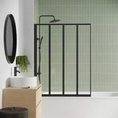 Pare Baignoire 4 volets GELCO LEXIA Noir 110 x 140