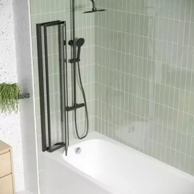 Pare Baignoire 4 volets GELCO LEXIA Noir 110 x 140