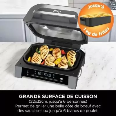 Grill & Friteuse sans huile Ninja DG551EU 6-en-1 - 1760 W - Gris