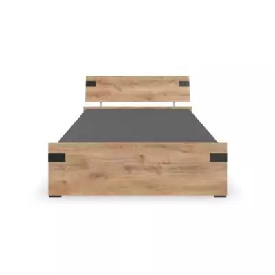 Lit adulte design 140x200 cm - Chêne/Graphite
