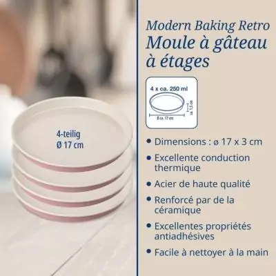 Ensemble de 2 moules à manqué pour layer cake - DR OETKER - Rétro