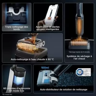 ROBOROCK F25 ACE COMBO: Aspi Laveur sans Fil 5-en-1