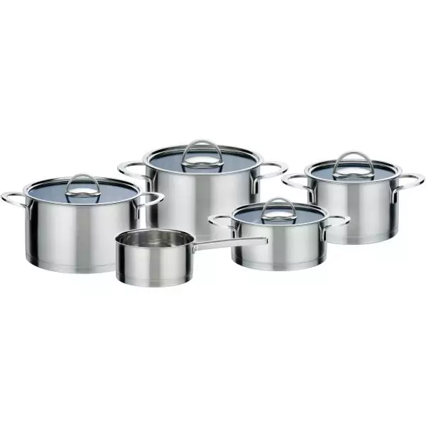 GSW Elegance - Batterie de cuisine 9 pieces en acier inoxydable - Tous feux dont induction