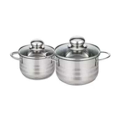 Lot de 2 faitouts en acier inoxydable brillant FACKELMANN - Sans PFAS