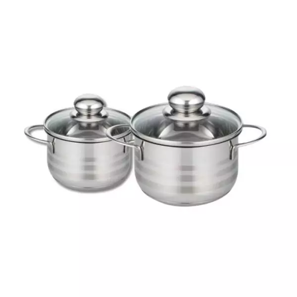 Lot de 2 faitouts - FACKELMANN - Elo Brillant - Acier inoxydable - Sans PFAS - 12 et 14 cm