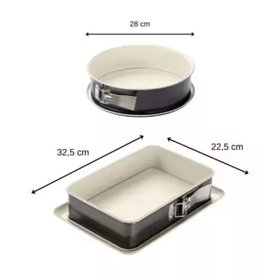 Moules à gâteau rectangulaire - Dr. Oetker - Back Trend - 28 cm et 28 x 18 cm