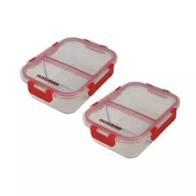 Lot de 2 boîtes repas en verre FACKELMANN - Move - 2 compartiments - 1000 ml