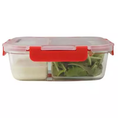 Lot de 2 boîtes repas en verre FACKELMANN - Move - 2 compartiments - 1000 ml