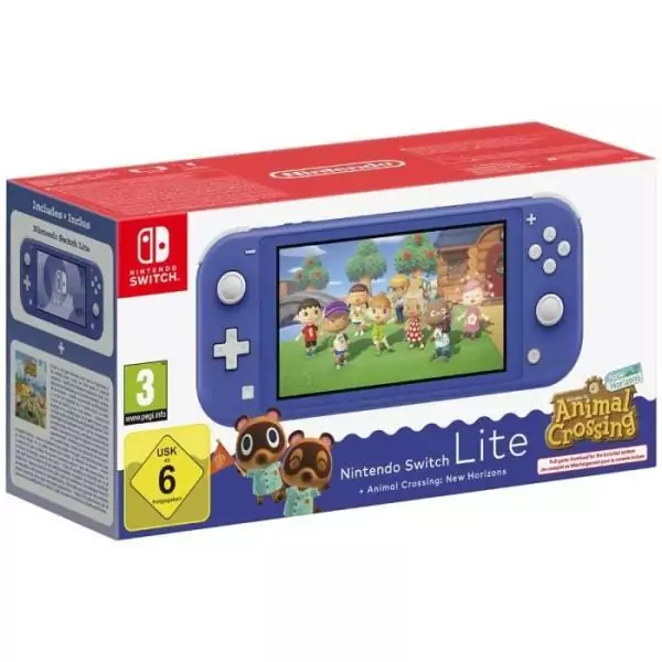 Console portable Nintendo Switch Lite • Bleu + Animal Crossing: New Horizons (Téléchargement)