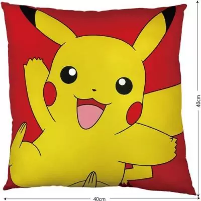 Coussin double face Pokémon Pikachu et Carapuce 40 x 40 cm