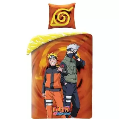Parure de lit Naruto et Kakashi - Microfibre - 1 housse de couette 140x200cm + 1 taie 63x63cm