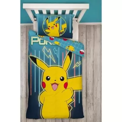 Parure de lit réversible Pokémon Pikachu Laser - Microfibre