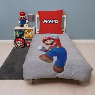 Parure de lit réversible Mario Bros - Microfibre - 140x200 cm