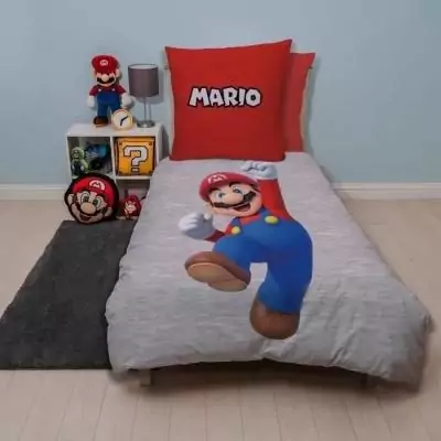 Parure de lit réversible Mario Bros - Microfibre - 140x200 cm