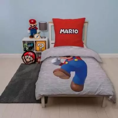 Parure de lit réversible Mario Bros - Microfibre - 140x200 cm
