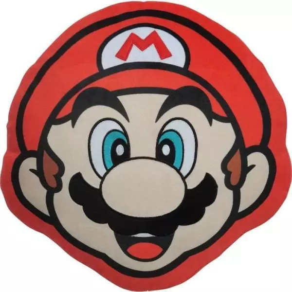 Coussin 3D - MARIO BROS - Visage Mario - Microfibre - 40 cm