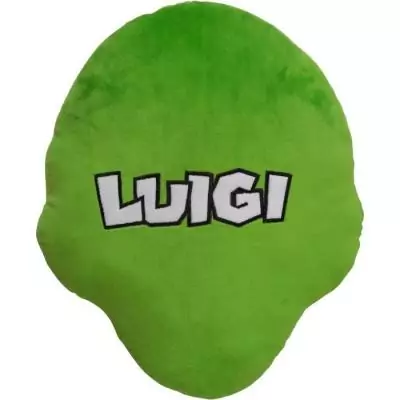 Coussin 3D Mario Bros - Visage Luigi - Microfibre - 40 cm