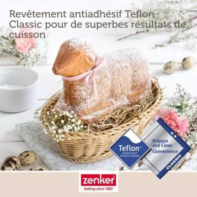 Lot de 2 moules à gâteaux 3D ZENKER - Forme agneau pascal - 900 ml