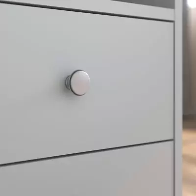 Armoire chambre MARGAUX Gris galet - Style charme - 2 portes + 2 tiroirs