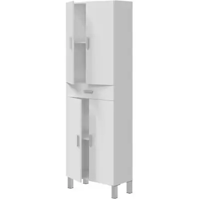 Colonne de salle de bain ARUBA - Blanc brillant - Compacte et élégante