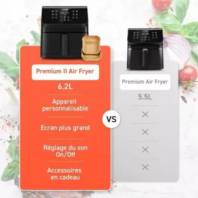 Friteuse sans huile COSORI Premium II 6,2L - 12 programmes