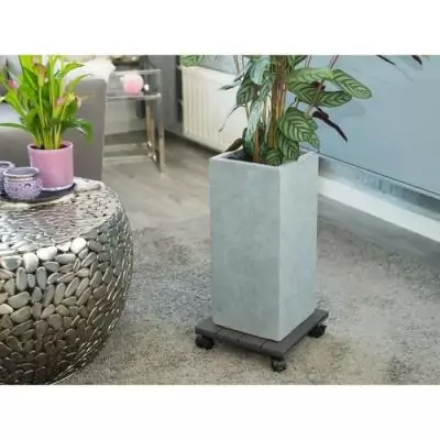 Tablette à roulettes pour plantes - Bois composite - H7 x 30 x 30 cm