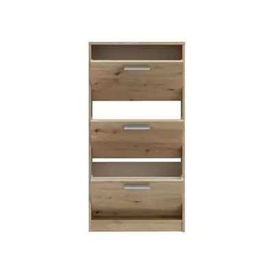 Armoire à chaussures MAC en chêne artisan - 3 abattants - 6 paires