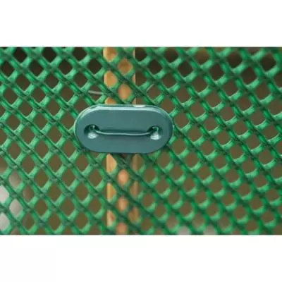 Kit complet de fixation vert pour clôture: 26 attaches et 4m de fil