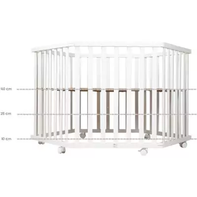 Parc hexagonal ROBA FOX & BUNNY - Réglable et design - Blanc laqué