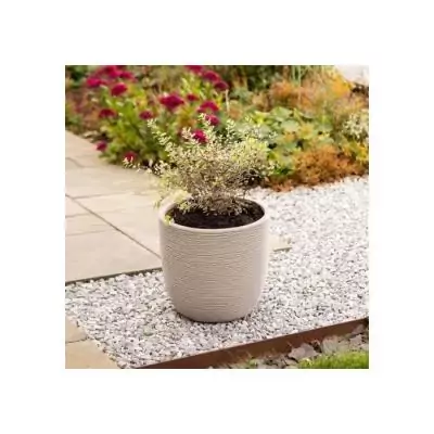 Pot de fleur STRATA - L - Rond - Amalfi - Pierre 42.5cm Ø