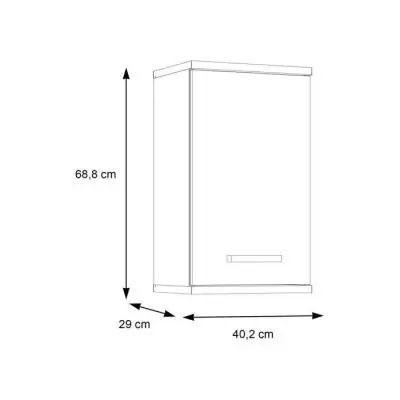 Armoire suspendue salle de bain blanc/chêne Sonoma - 1 porte 