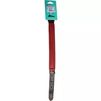 Collier pour chien en cuir vache/agneau AIME - Taille L - Noir/Rouge