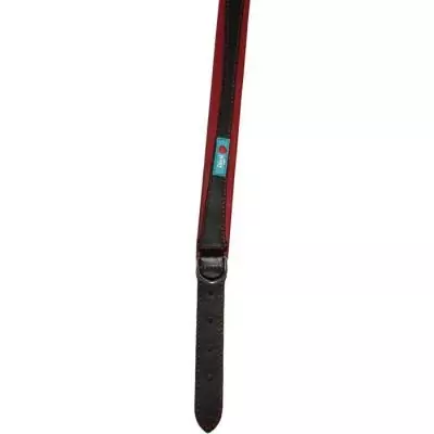 Collier pour chien en cuir vache/agneau AIME - Taille L - Noir/Rouge