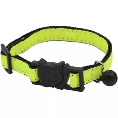 Collier pour chat flashy - Jaune fluo, paillettes dorées
