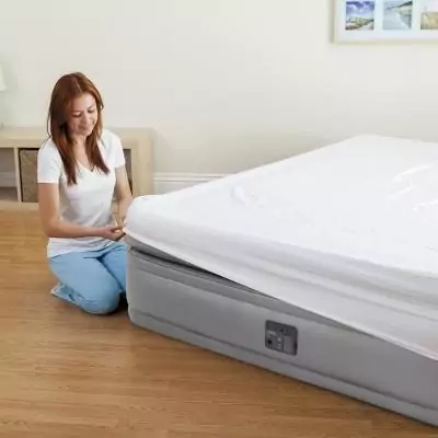 INTEX Matelas PRIME COMFORT FIBER TECH 99x191 - Gonflable - Fermeté réglable - 51 cm - Electrique - 1 personne INTEX Matelas PRIME COMFORT FIBER TECH 99x191 - Gonflable - Fermeté réglable - 51 cm - Electrique - 1 personne