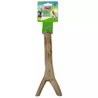 Accessoire oiseau - TYROL - Perchoir branche - Taille L 30cm - Bois naturel