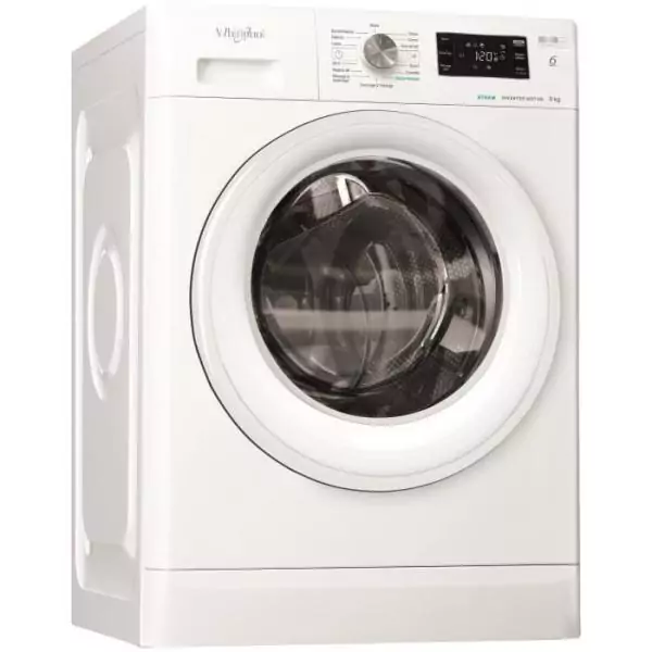 Lave-linge hublot WHIRLPOOL FFBU827VFR FreshCare - 8 kg - Induction - L60cm - 1200 trs/min - Blanc