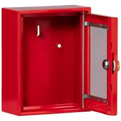 Boîte d'urgence - BURG-WÄCHTER - Modele 6161 - 167 x 130 x 64 mm - Marteau inclus - Métal rouge