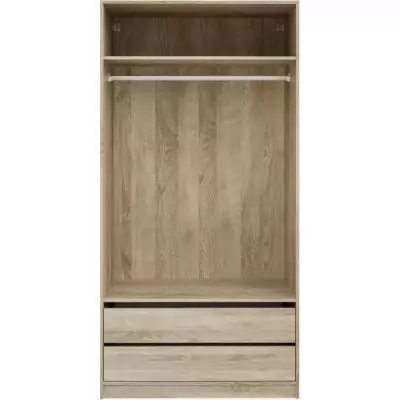 Dressing - Décor Chene - 2 tiroirs - 2 étageres - 1 tringle - L100 x P57 x H200 cm