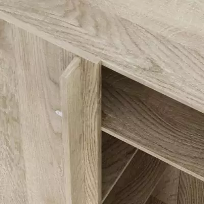 Module dressing d'angle - Décor chene - 3 étageres - 1 tringle a vetements - L100 x P66 x H200 cm