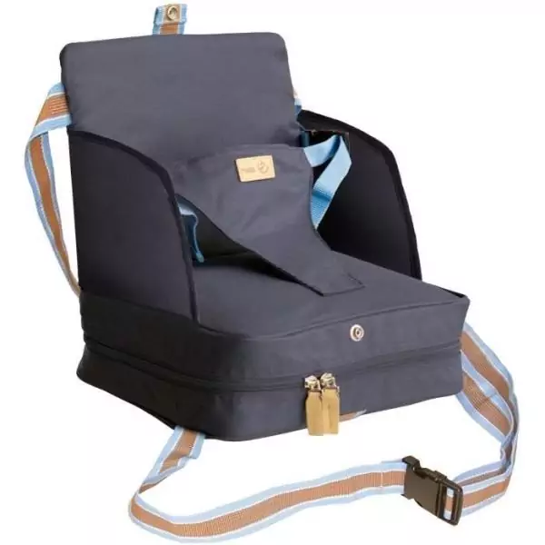 Réhausseur de chaise bébé - ROBA - Pliable - Coussin gonflable - Ceinture ajustable - 6 mois / 3 Ans (15 Kg) - Bleu marine