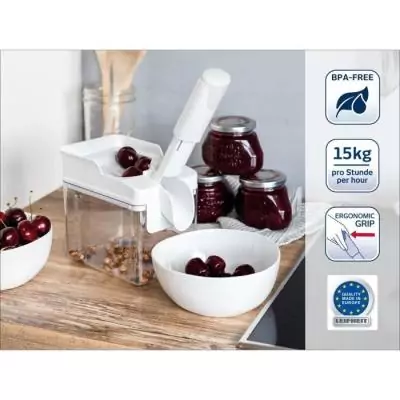 Dénoyauteur a cerises Leifheit 3.0 Cherrymat 37211, matériel de pâtisserie, pour dénoyauter jusqu'a 15 kg de cerises en une Dénoyauteur a cerises Leifheit 3.0 Cherrymat 37211, matériel de pâtisserie, pour dénoyauter jusqu'a 15 kg de cerises en une
