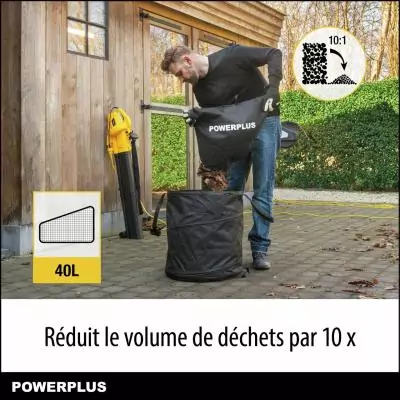 Souffleur de feuilles électrique - POWER PLUS - POWEG4030 - 3300 W - Vitesse d'air maximale de 250 km/h Souffleur de feuilles électrique - POWER PLUS - POWEG4030 - 3300 W - Vitesse d'air maximale de 250 km/h