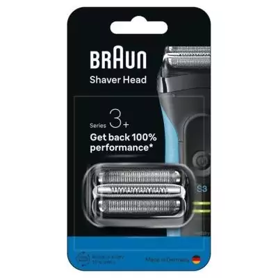 Tete de rasoir BRAUN Series 3+ - 2 grilles - Peigne MicroComb - 100 % fabriqué en Allemagne