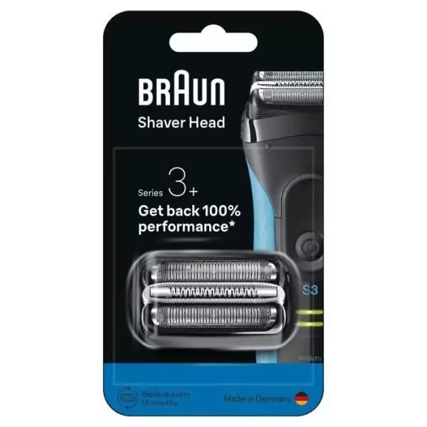 Tete de rasoir BRAUN Series 3+ - 2 grilles - Peigne MicroComb - 100 % fabriqué en Allemagne