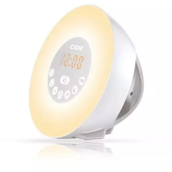 Radio réveil - CGV - CR ARUNA - Simulateur d'aube - DAB+, FM ou Web - Ambiances lumineuses